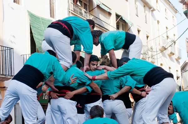 토르 뎀 바라에서 castells 성능 — 스톡 사진