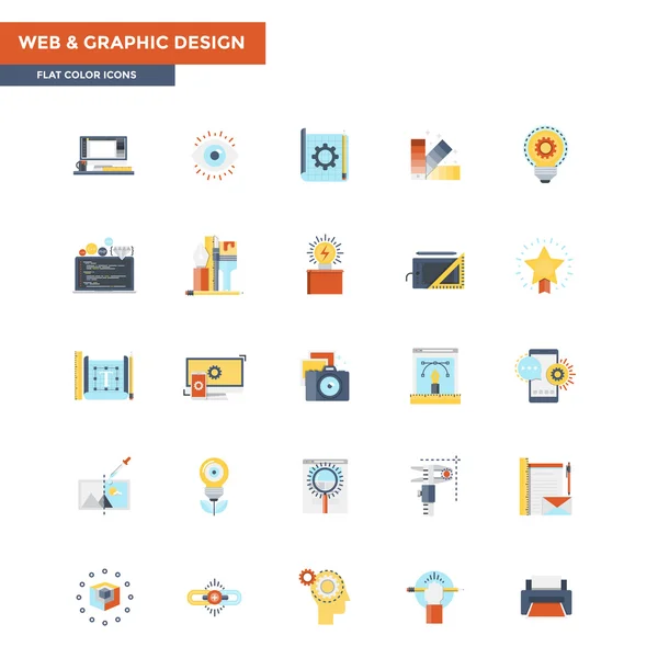 Płaski kolor ikony - Web i projekt graficzny — Wektor stockowy