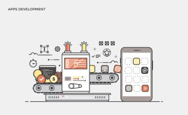 Düz çizgi Modern konsept illüstrasyon 