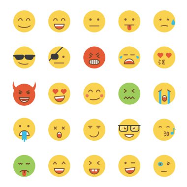 Düz tasarım Emoji - yuvarlak