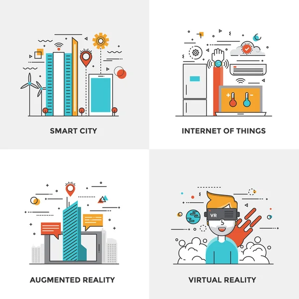 Línea plana Conceptos modernos — Archivo Imágenes Vectoriales