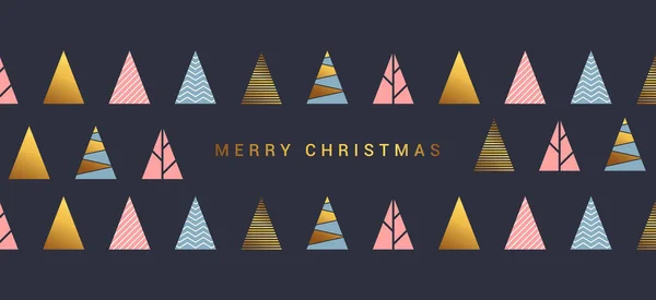 Modernes Flaches Design Kreative Weihnachtsgrußkarte Abstrakte Weihnachtsbäume Urlaubsthema Kann Als — Stockvektor