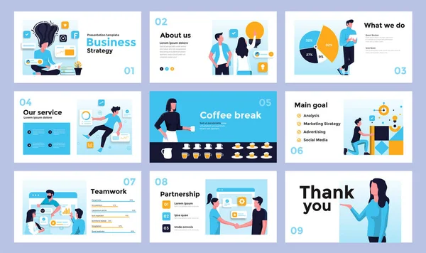 Presentation Slide Design Template Business People Can Used Business Annual — Stock Vector