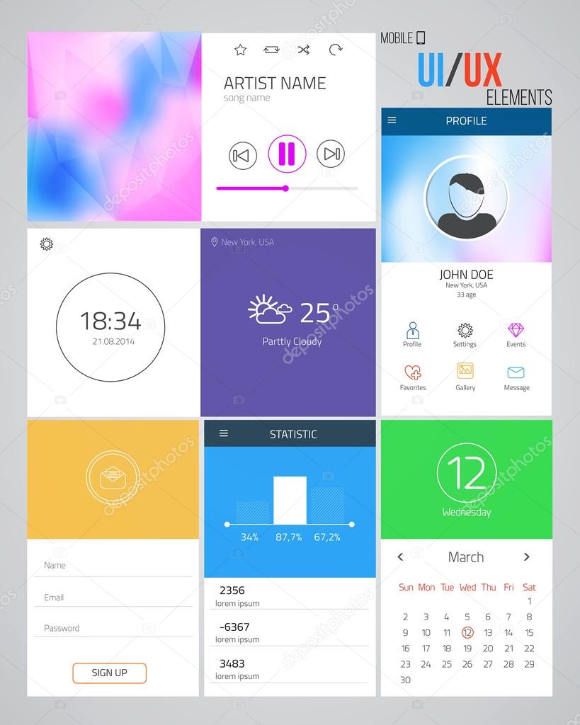 UI,UX elements for web and mobile