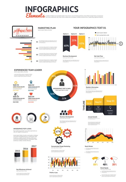 Gran conjunto de elementos infográficos — Archivo Imágenes Vectoriales