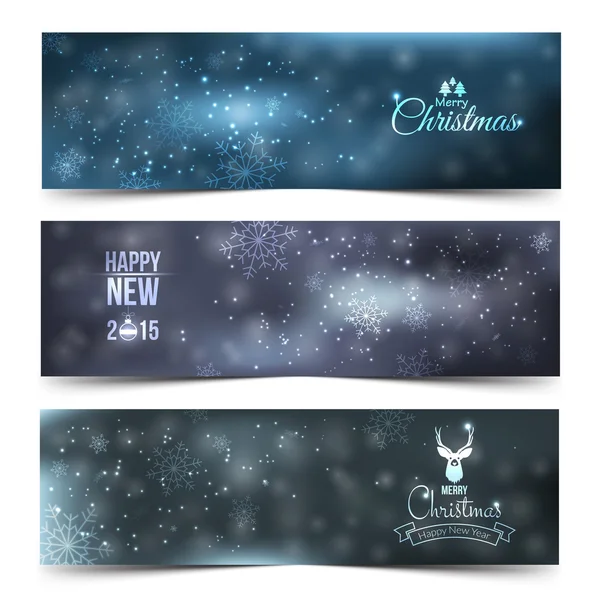 Set of colorful abstract Christmas, New Year banners — Stock Vector