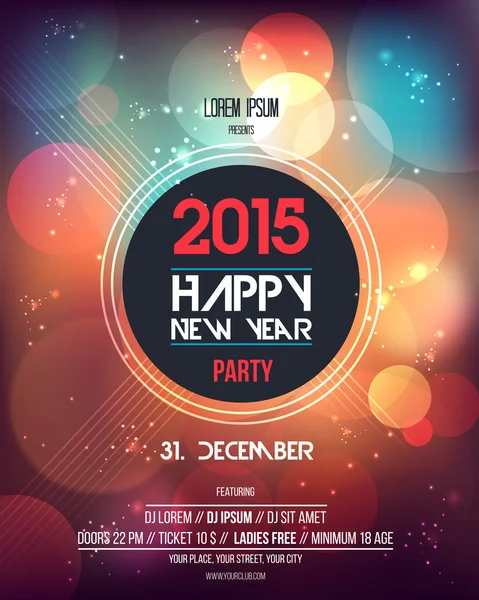 Felice anno nuovo 2015 Abstract Flyer Template — Vettoriale Stock