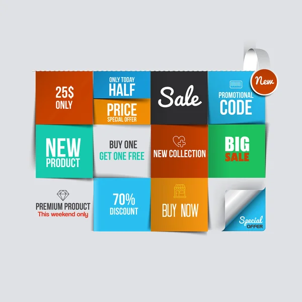 Color sale cards — Stock Vector