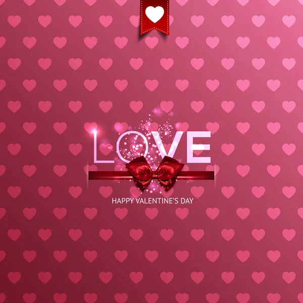 Happy valentine 's day card with hearts — стоковый вектор
