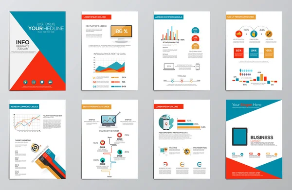 Elementos de infográficos de negócios para brochuras corporativas — Vetor de Stock