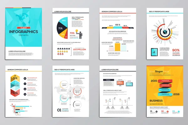 Elementos de infográficos de negócios para brochuras corporativas —  Vetores de Stock