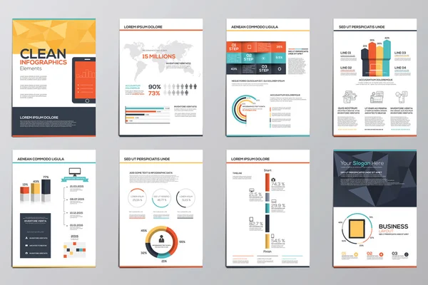 Elementos de infográficos de negócios para brochuras corporativas —  Vetores de Stock