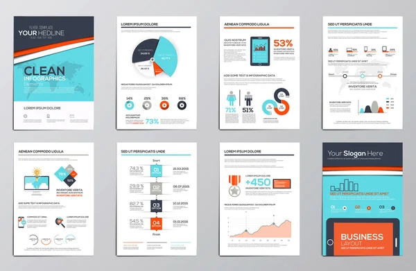 Elementos de infográficos de negócios para brochuras corporativas — Vetor de Stock