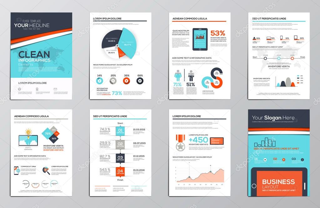 Business infographics elements for corporate brochures