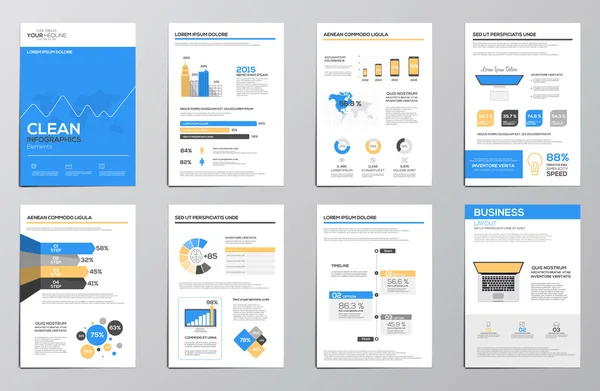 Üzleti infographics elemek a vállalati kiadványok — Stock Vector