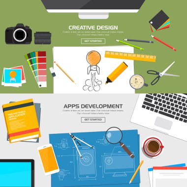 Düz tasarlanmış afiş kavramı