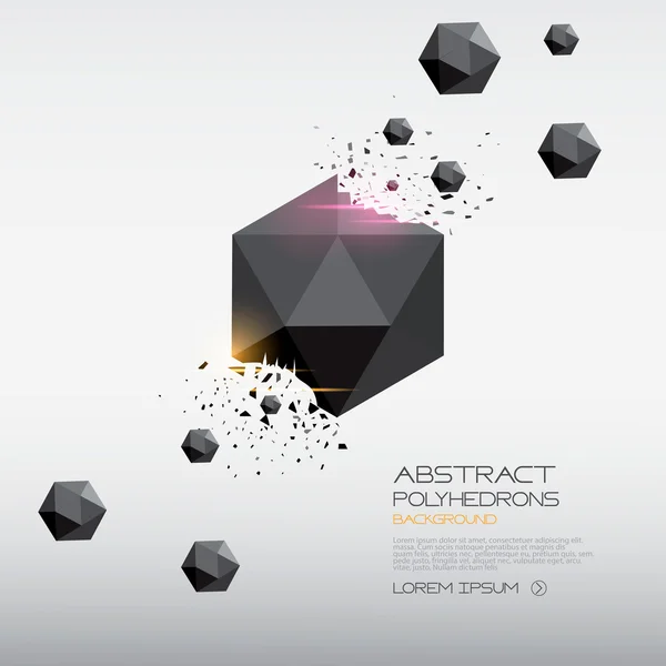 Abstracte polyhedrons achtergrondontwerp — Stockvector