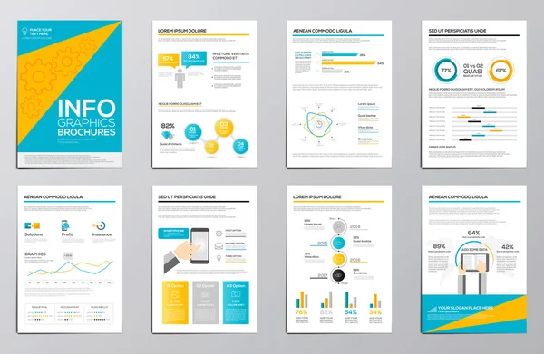 Elementos de infográficos de negócios para brochuras corporativas — Vetor de Stock