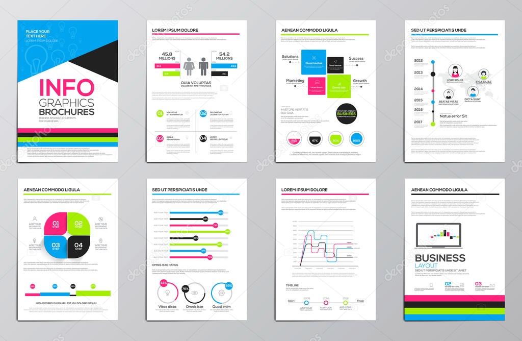 Business infographics elements for corporate brochures