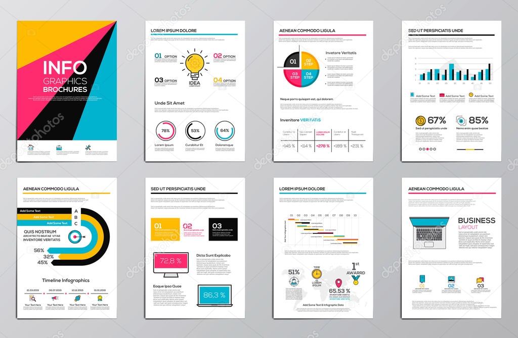 Business infographics elements for corporate brochures