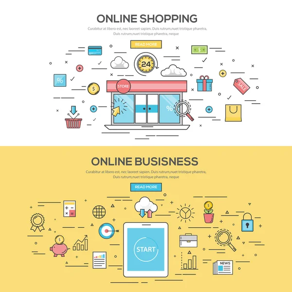 Düz çizgi renk afiş kümesi