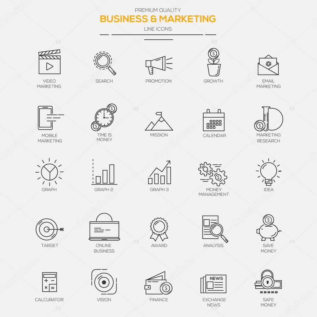 Line flat icons set  for Business and Marketing