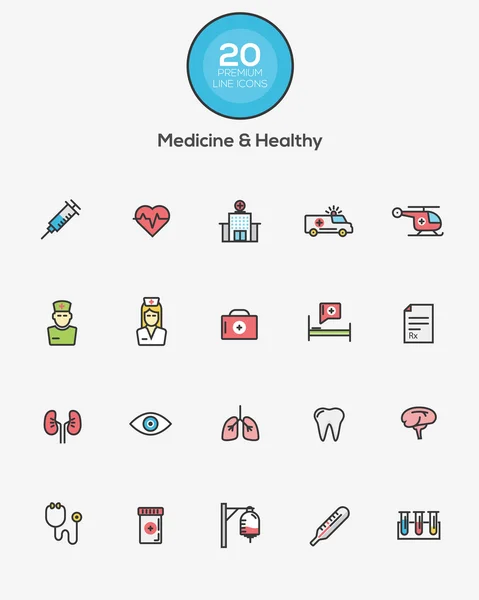 Medizin und gesunde Symbole — Stockvektor