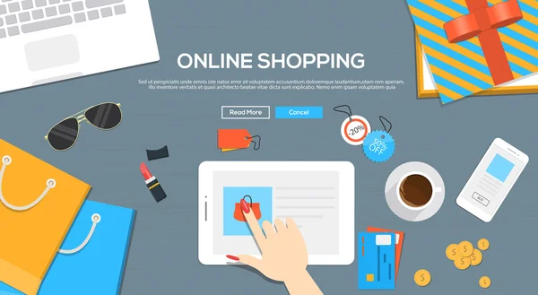 Concepto de compras online — Vector de stock