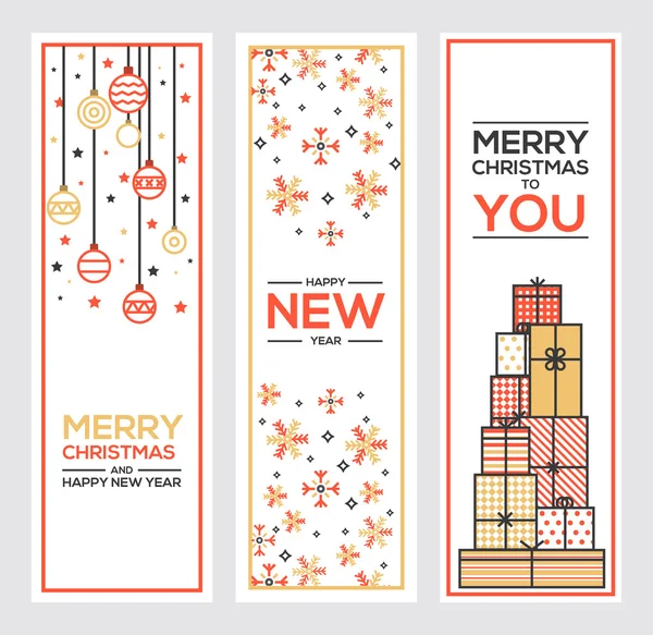 Cartes de voeux de Noël et du Nouvel An — Image vectorielle