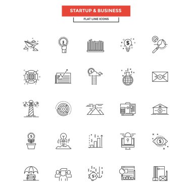 Simgeler düz iş ve başlangıç