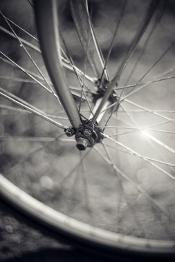 Değil bir tekerlekli bisiklet bokeh ile renkli görüntü 