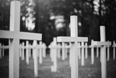 Lüteriyen askeri mezarlığında haçlar..