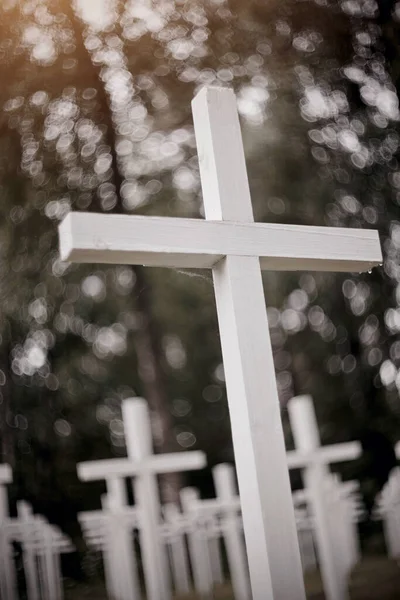 Cruces Blancas Cementerio Militar Luterano — Foto de Stock