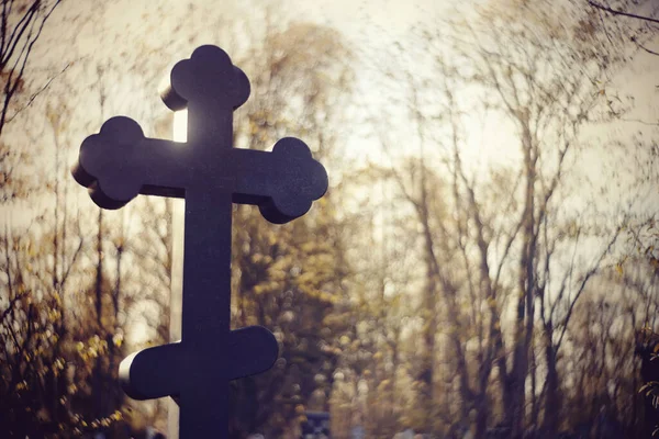 Sepulchral Cross Cemetery Beams Setting — 스톡 사진