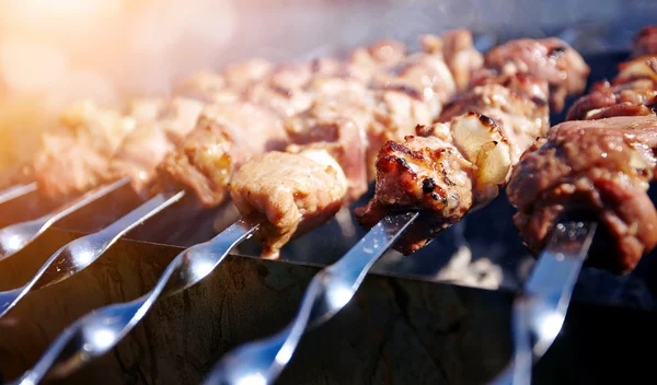 Schaschlik grillen — Stockfoto