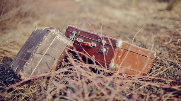 Two old fashioned a suitcases — Stock Photo, Image