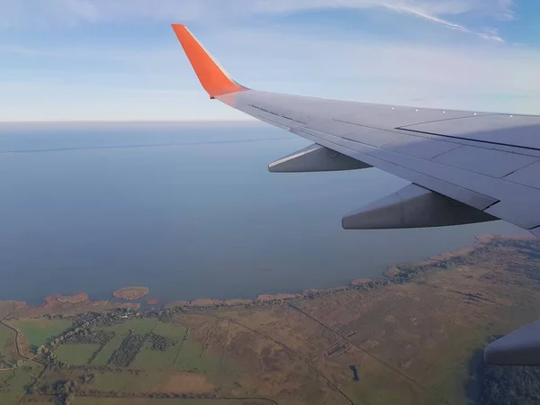 Vleugelvliegtuig Blauwe Lucht — Stockfoto