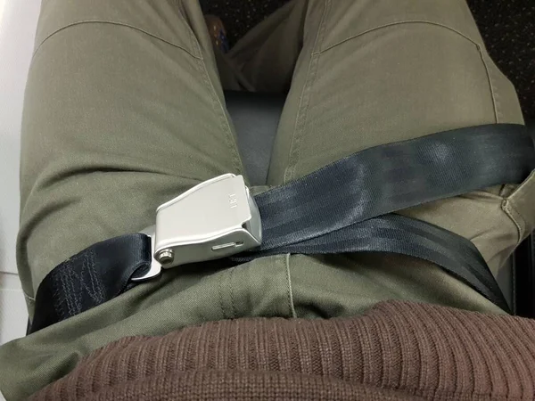 Ceinture Sécurité Passager Dans Avion — Photo