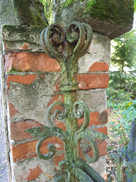 Antiek Ijzer Groen Smeedijzeren Hek — Stockfoto