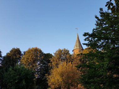 Kaliningrad 'daki Kant adasındaki Katedral' in kulesi.