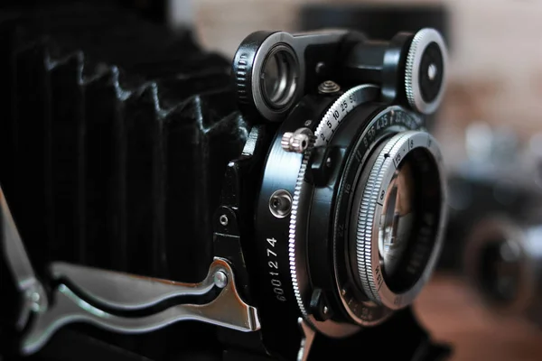 Vintage Lens Een Oude Film Afstandszoeker Camera — Stockfoto