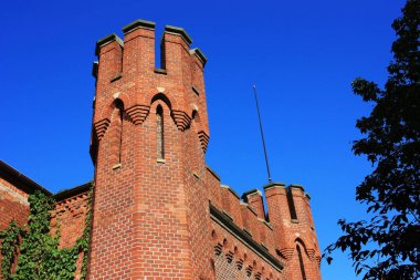 Kaliningrad 'daki antik taş kuleler ve duvarlar