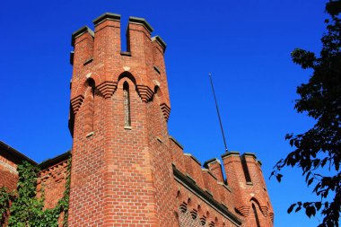 Kaliningrad 'daki antik tuğla kalesi.