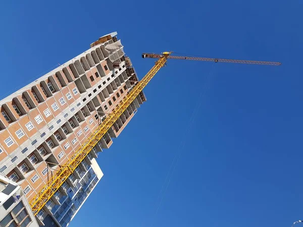 Construction High Rise Building Crane — Stock Photo, Image