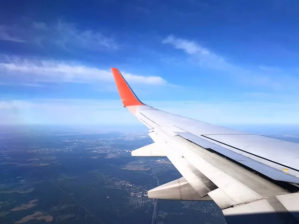 Ala Avión Cielo Azul — Foto de Stock