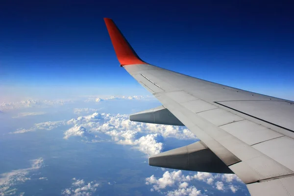 Ala Avión Cielo Azul —  Fotos de Stock