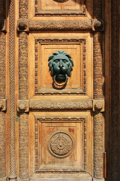 Door Handle Form Lion Head — Stock Photo, Image