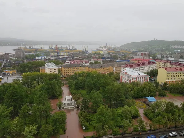 Panorama Van Havenpoolstad Moermansk — Stockfoto