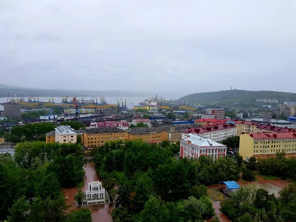 Panorama Van Poolhavenstad Moermansk — Stockfoto