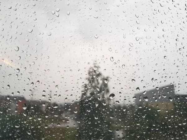 Regendruppels Rennen Van Het Glas — Stockfoto